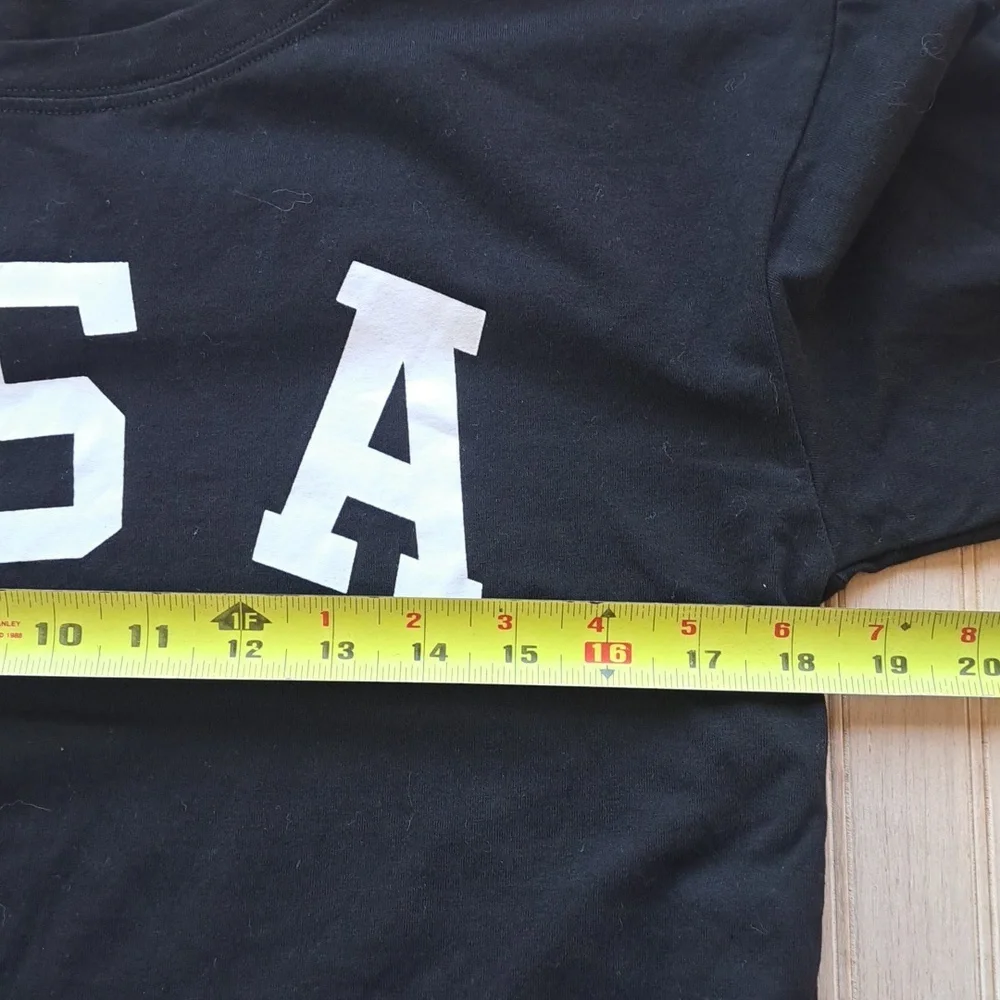 USA 100% Cotton Patriot Graphic Cropped Basic Y2k Stretch Oversized T-Shirt - Picture 7 of 8